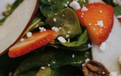 Apple Salad with Flax Coated Goat Cheese