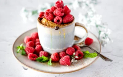 1 Minute Raspberry Chocolate Chip Mug Cake